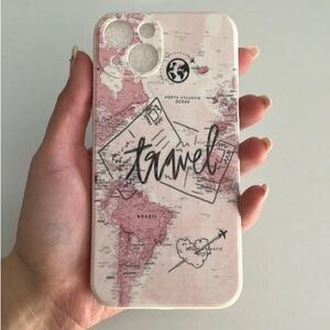 Travel Map Design Phone Case - Pink